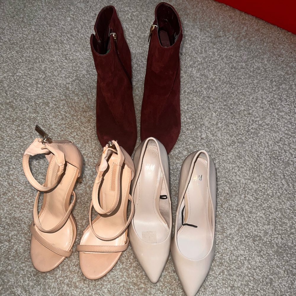 Bundle of 3 (heels forever 21 ,shoes H&M ,boots Marc fisher